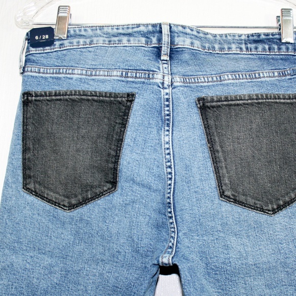 Destroyed Cuff Contrast Pocket Skinny Jean NWT - Picture 5 of 8